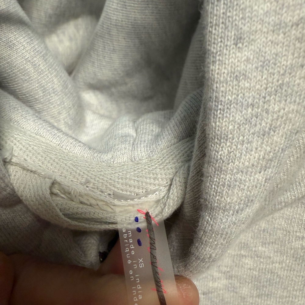 NWOT Free People FP Movement A Cut Above Zip-Up Hoodie in White Heather Grey - Picture 9 of 9